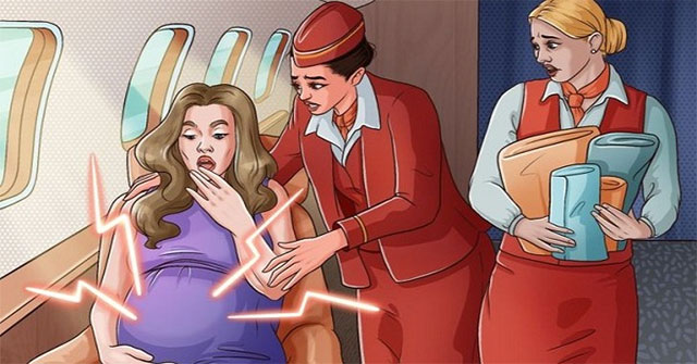 Điều gì xảy ra khi sinh con trên máy bay?