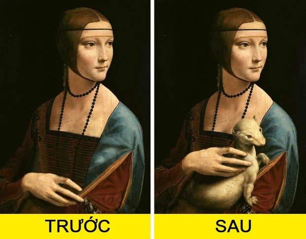 buc-tranh-quy-co-voi-con-chon Bức tranh Quý cô với con chồn ban đầu không hề có con chồn