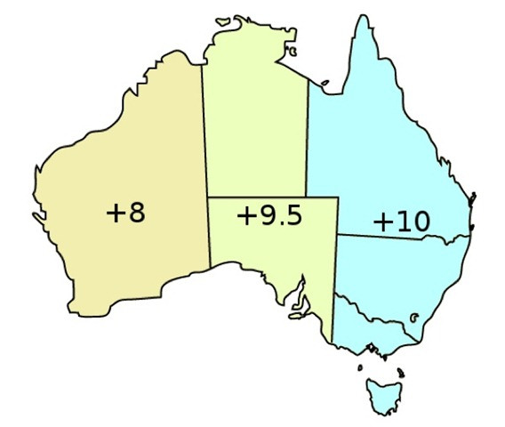 mui-gio-2 Tại 1 nơi ở Australia, vì lý do cạnh tranh kinh doanh nên phải điều chỉnh chênh lệch thêm 30 phút.