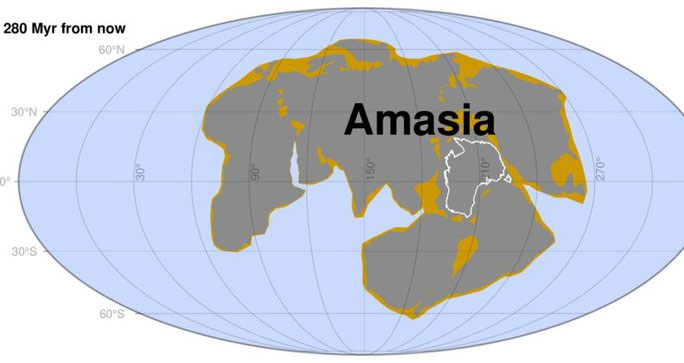 amasia Kết quả cuối cùng, dự kiến sẽ thành hình trong 280 triệu năm tới
